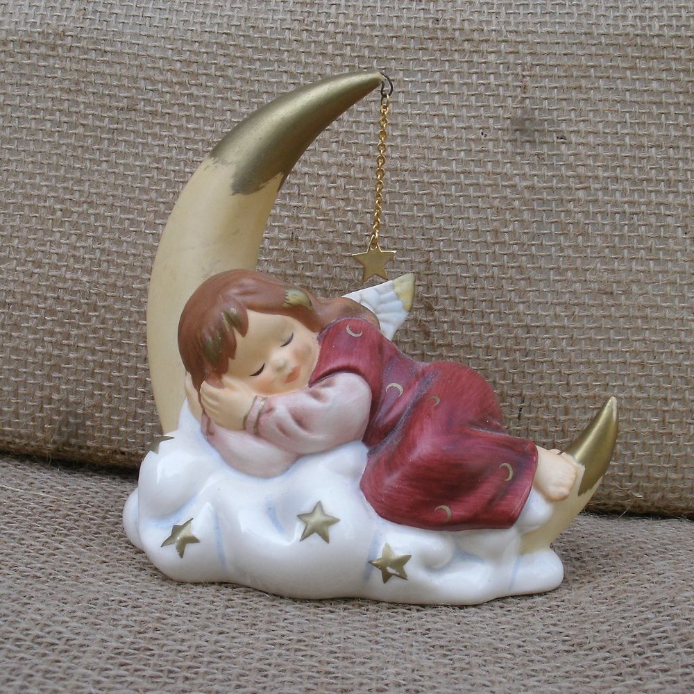 Goebel Sleeping Angel Crescent Moon Figurine